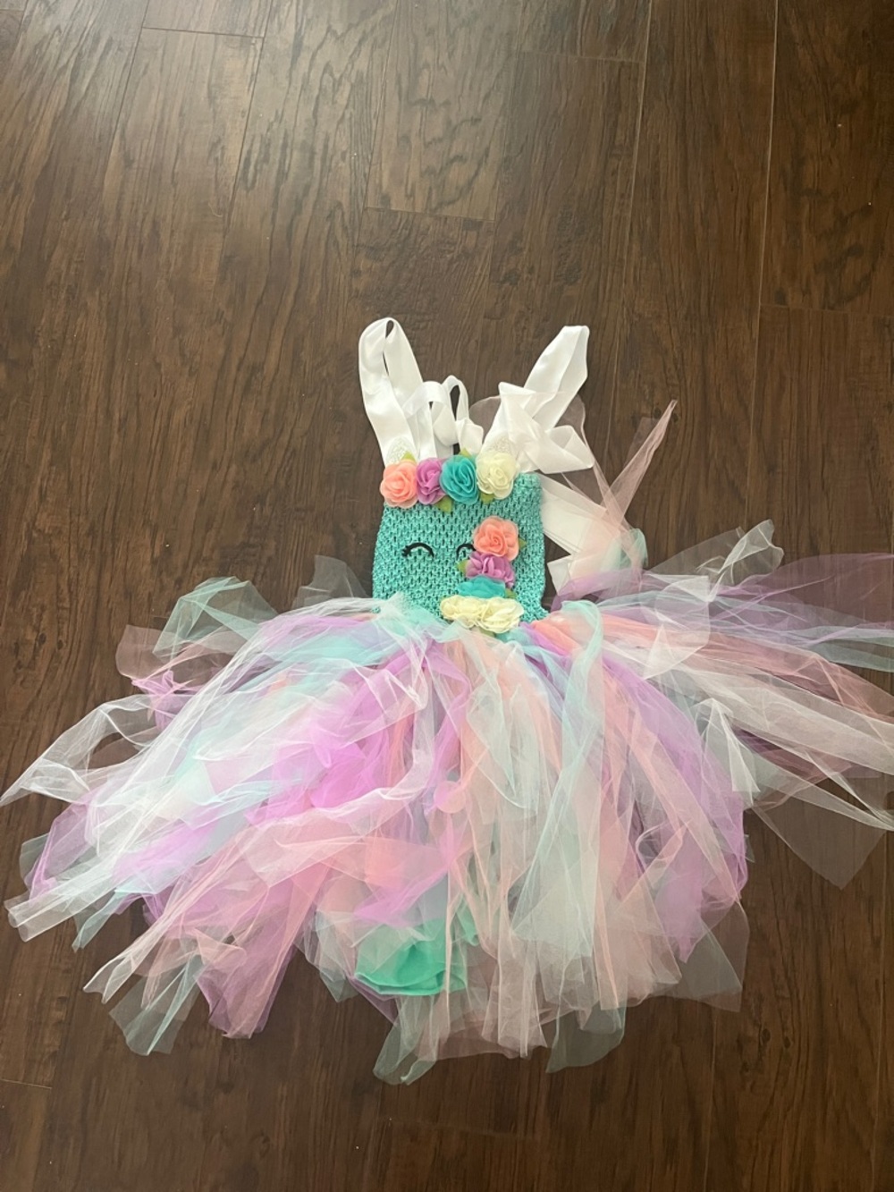 Pastel Unicorn Tulle Costume Dress for Kids - Multicolor